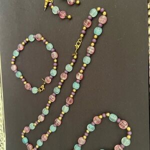 Vintage Monet Multicolor Beaded Jewelry Set